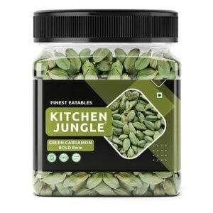 Kitchen Jungle Premium Green Cardamom (Elaichi) — 50 g (Bold 8mm Pods)