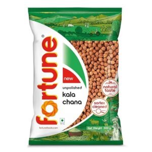 Fortune Kala Chana (Black Chickpeas) — Unpolished, Sortex-Cleaned — 500 g