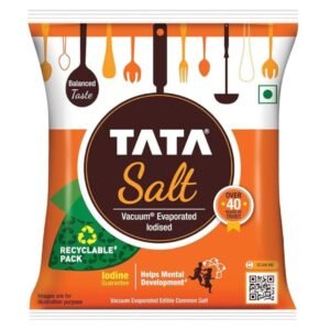 Tata Salt Vacuum-Evaporated Iodised Salt — 1 kg Pouch
